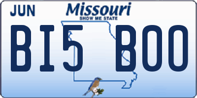 MO license plate BI5B0O