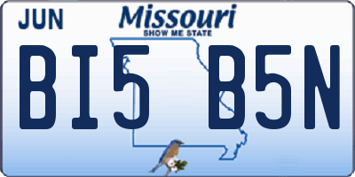 MO license plate BI5B5N