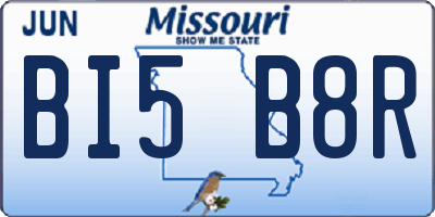 MO license plate BI5B8R