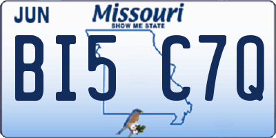 MO license plate BI5C7Q
