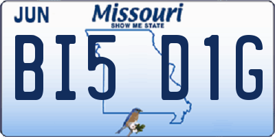 MO license plate BI5D1G