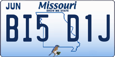 MO license plate BI5D1J