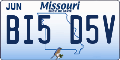 MO license plate BI5D5V