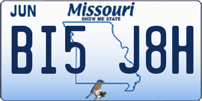MO license plate BI5J8H