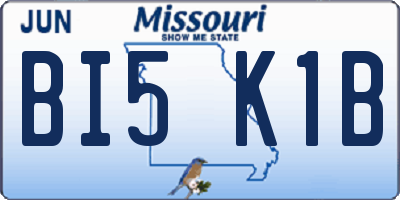 MO license plate BI5K1B