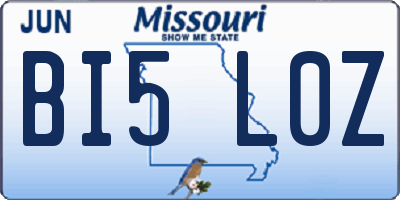 MO license plate BI5L0Z