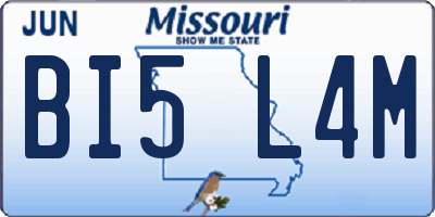 MO license plate BI5L4M