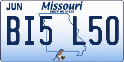 MO license plate BI5L5O
