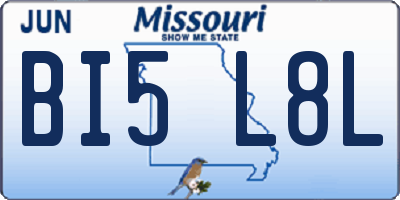 MO license plate BI5L8L