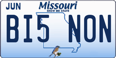 MO license plate BI5N0N