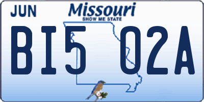 MO license plate BI5O2A