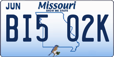 MO license plate BI5O2K