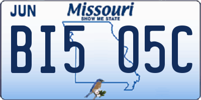 MO license plate BI5O5C