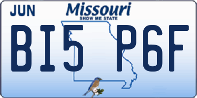MO license plate BI5P6F