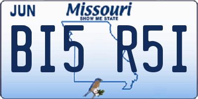 MO license plate BI5R5I