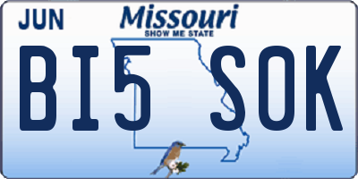 MO license plate BI5S0K