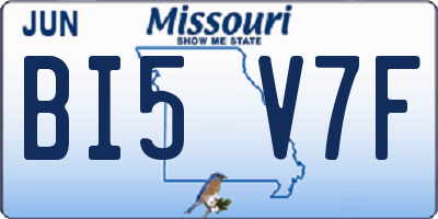 MO license plate BI5V7F