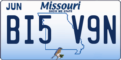 MO license plate BI5V9N