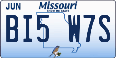 MO license plate BI5W7S