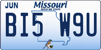 MO license plate BI5W9U