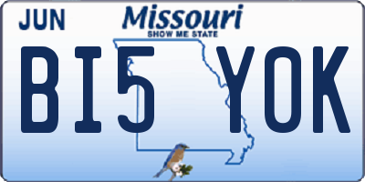 MO license plate BI5Y0K