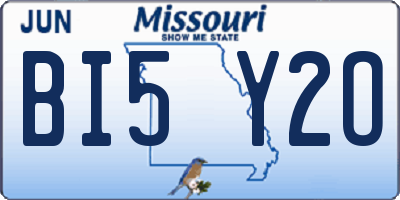 MO license plate BI5Y2O