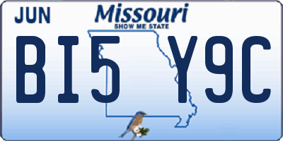 MO license plate BI5Y9C