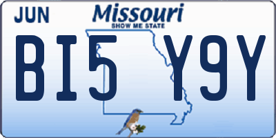 MO license plate BI5Y9Y