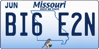 MO license plate BI6E2N