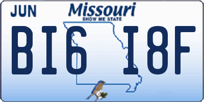 MO license plate BI6I8F