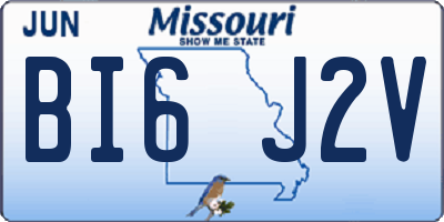 MO license plate BI6J2V