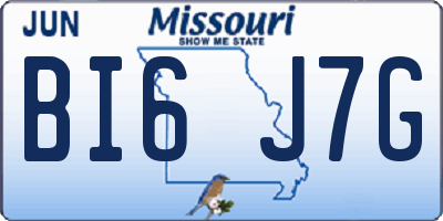 MO license plate BI6J7G