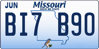 MO license plate BI7B9O