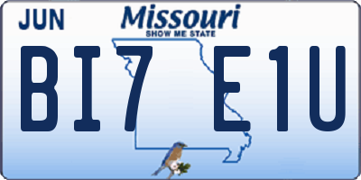 MO license plate BI7E1U