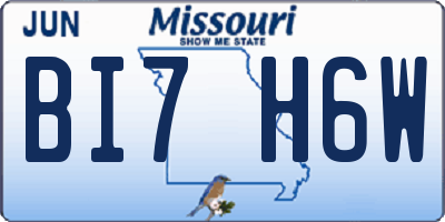 MO license plate BI7H6W