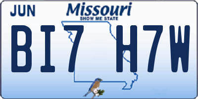 MO license plate BI7H7W