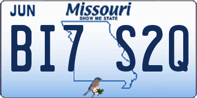 MO license plate BI7S2Q