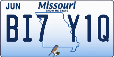 MO license plate BI7Y1Q