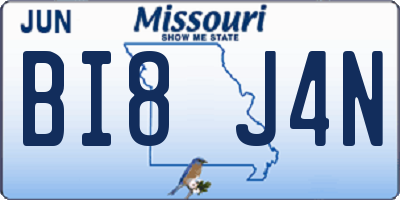 MO license plate BI8J4N