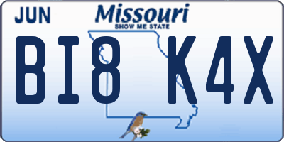 MO license plate BI8K4X