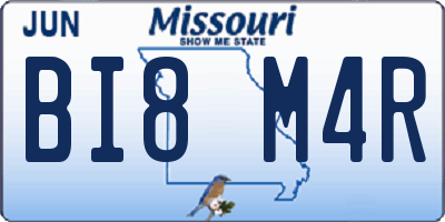 MO license plate BI8M4R