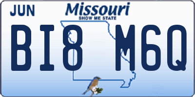 MO license plate BI8M6Q