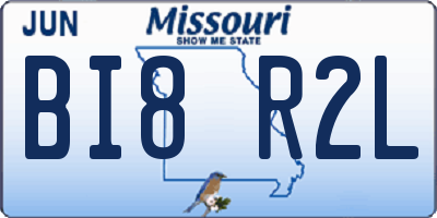 MO license plate BI8R2L