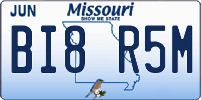 MO license plate BI8R5M