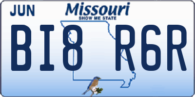 MO license plate BI8R6R