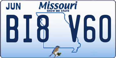 MO license plate BI8V6O