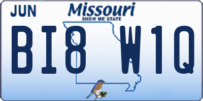 MO license plate BI8W1Q