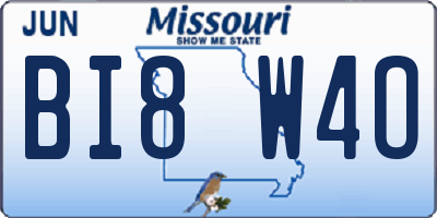 MO license plate BI8W4O