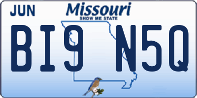 MO license plate BI9N5Q