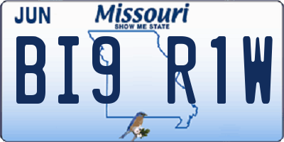 MO license plate BI9R1W